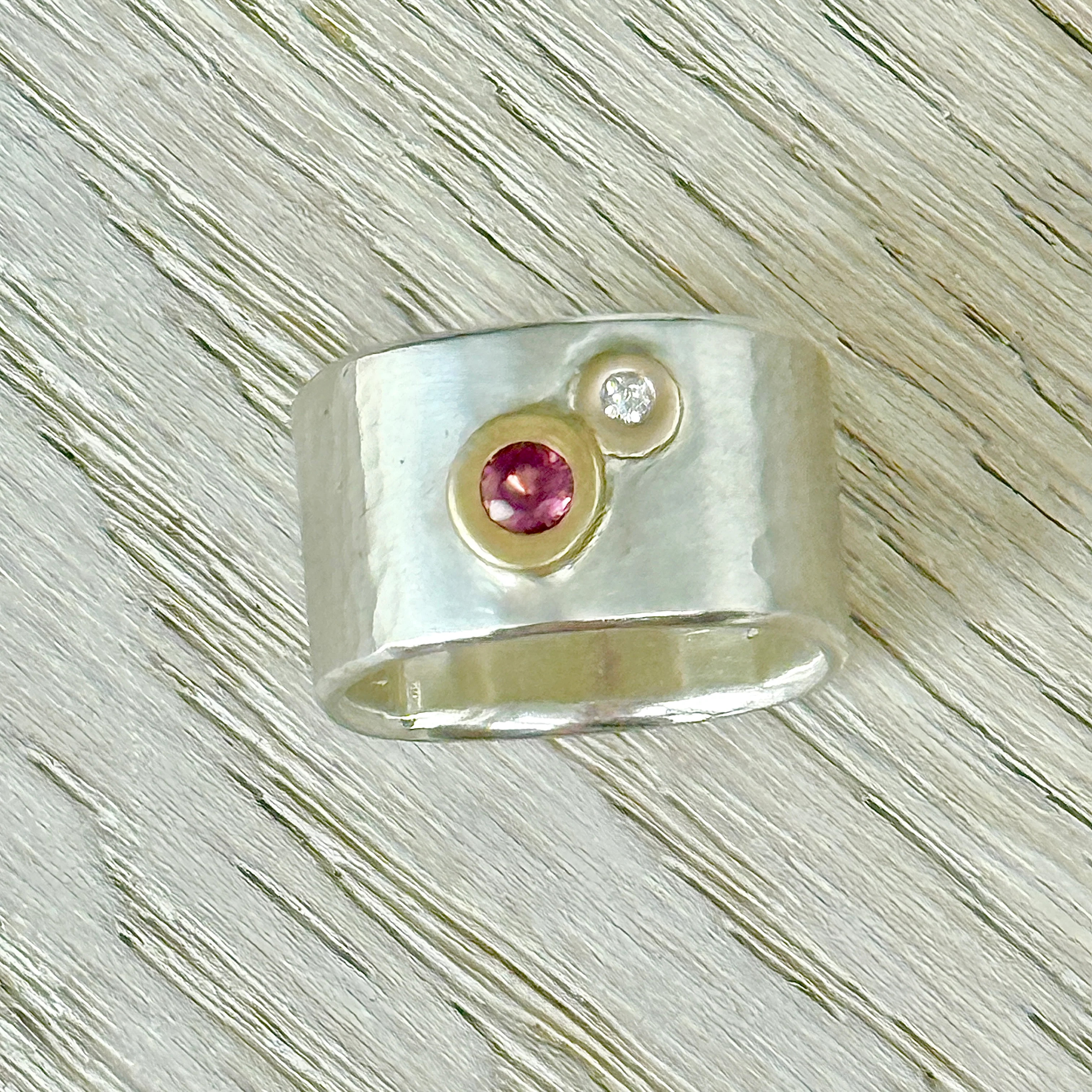 Pink Rhodolite and Diamond Band - Image 3