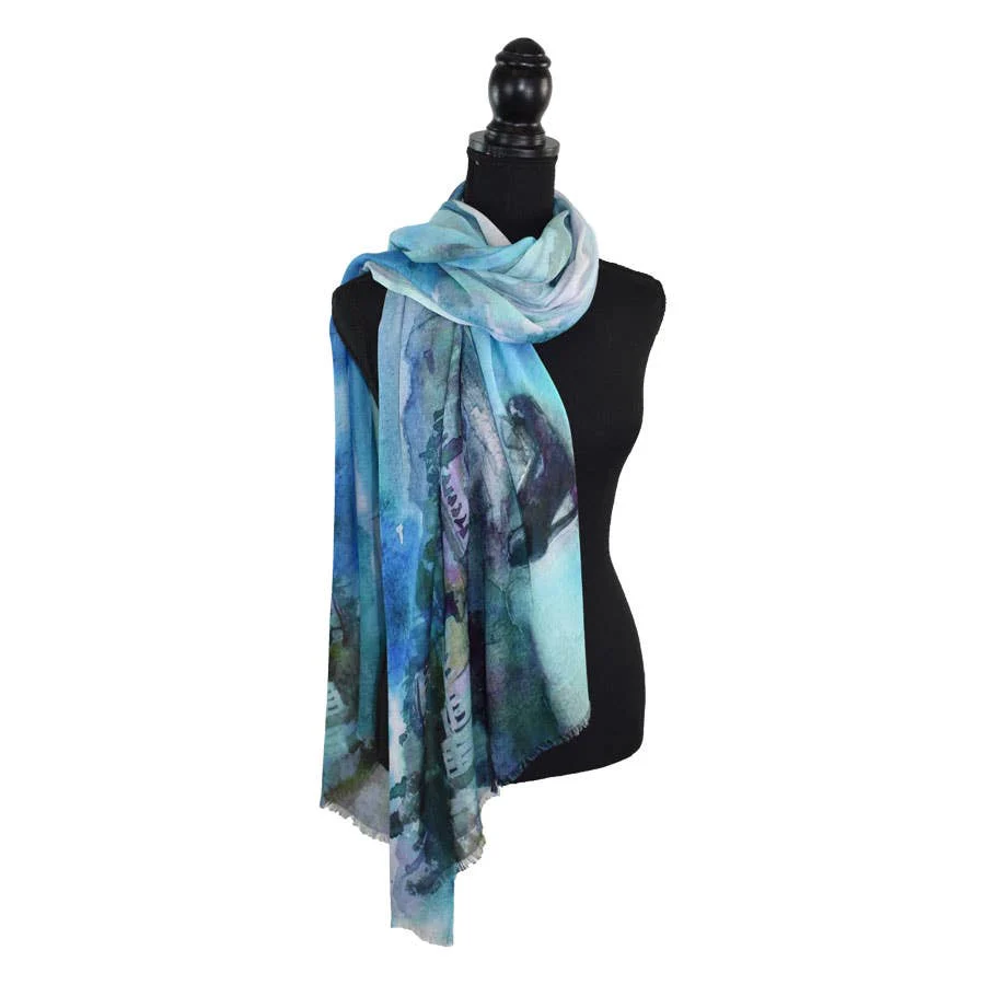 Rianne Painterly Landscape Beach Scarf - Image 3
