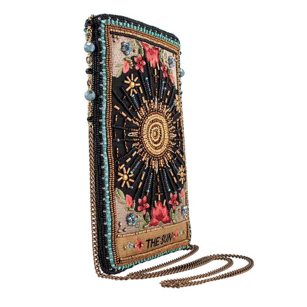 Shine On Beaded Sun Theme with Flowers Crossbody Phone Bag - Image 3
