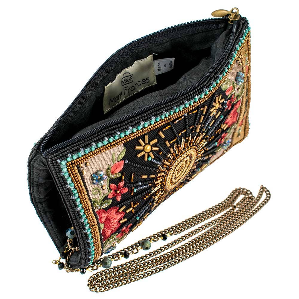 Shine On Beaded Sun Theme with Flowers Crossbody Phone Bag - Image 5