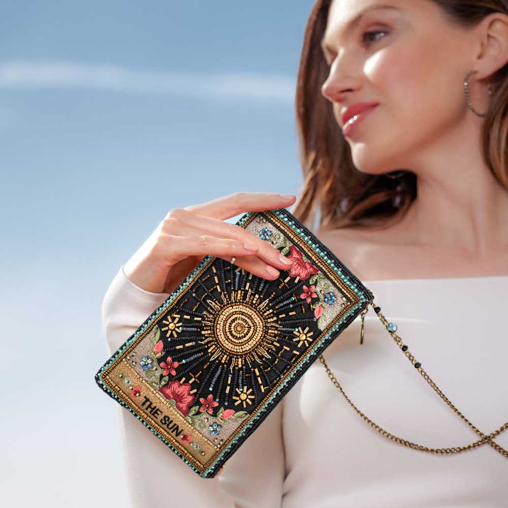 Shine On Beaded Sun Theme with Flowers Crossbody Phone Bag - Image 7