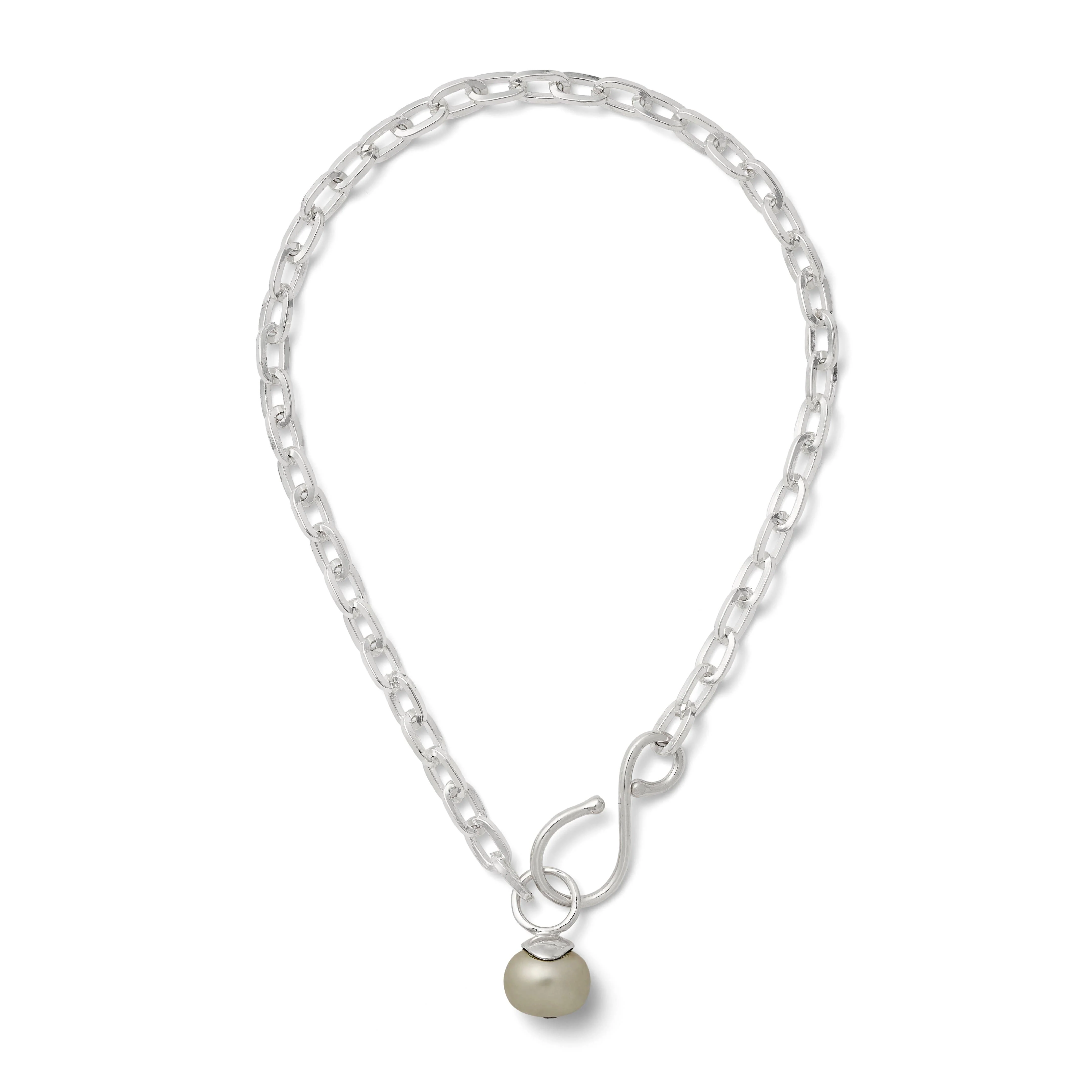 Big + Bold Silver Pearl Necklace