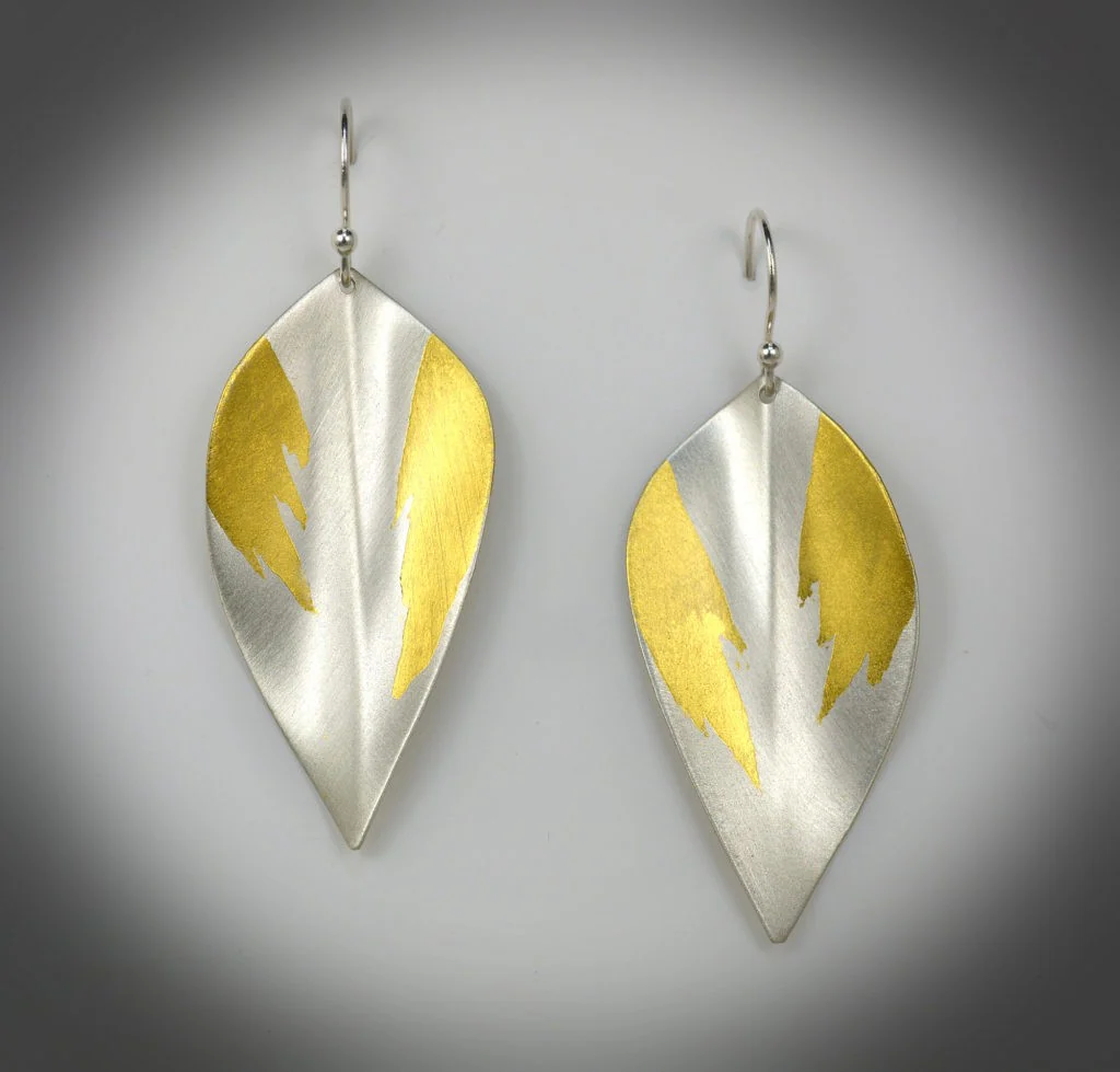 Single Leaf Hanging Earrings - Image 2