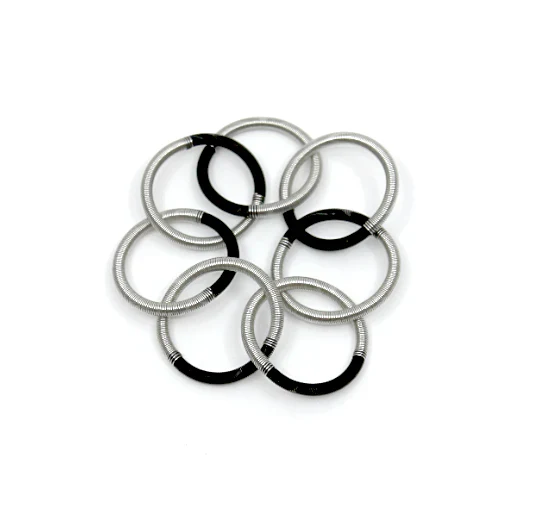 Single Loop Bracelet - Silver/Black
