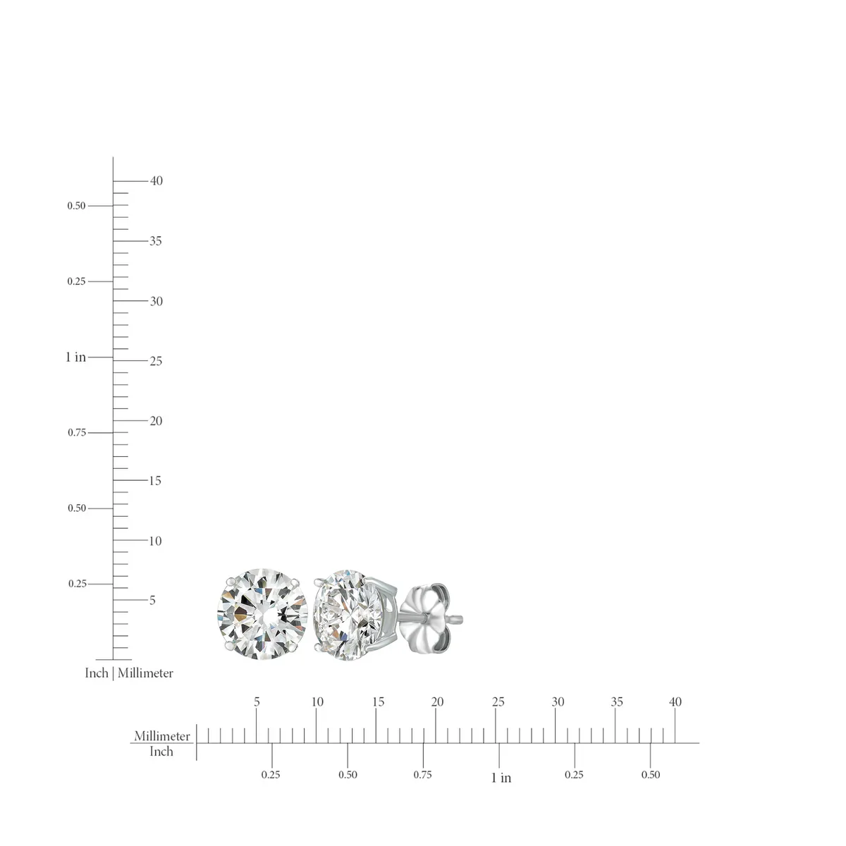 Solitaire Brilliant Studs in Pure Platinum- 4ct - Image 3