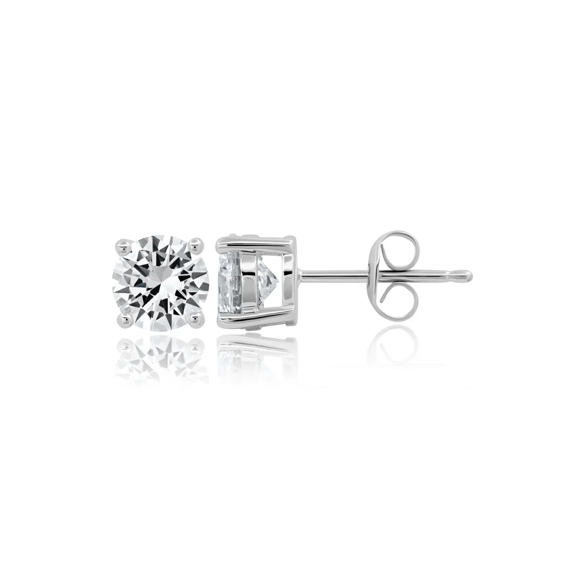 Solitaire Brilliant Stud Earrings in Platinum - 3 CT