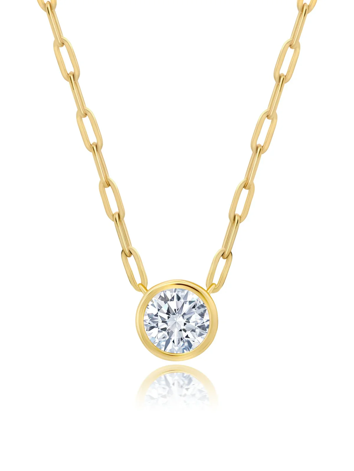 Solitaire Paperclip Necklace
