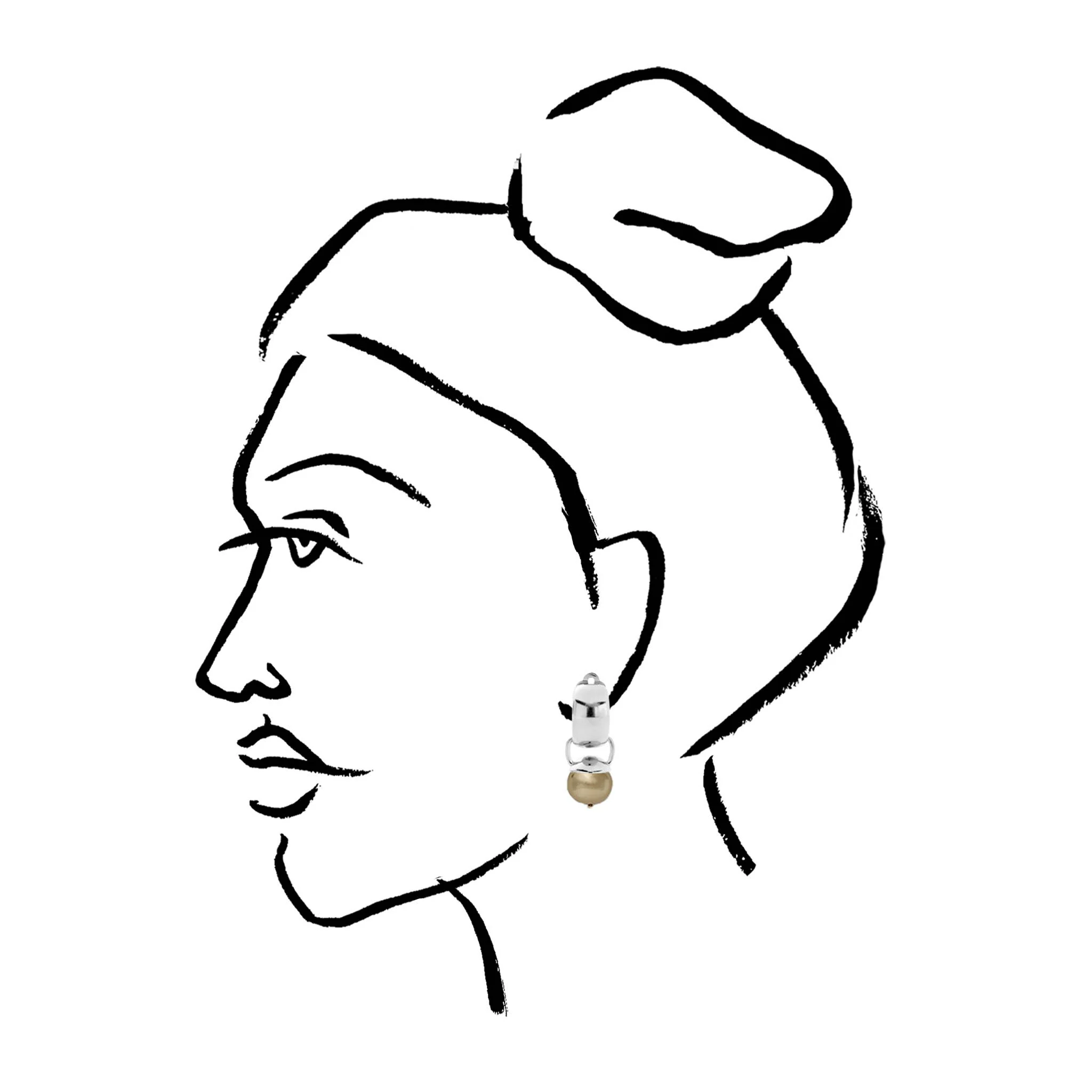 Sterling Sleek & Sculpted Ear Clips Medium - Image 2