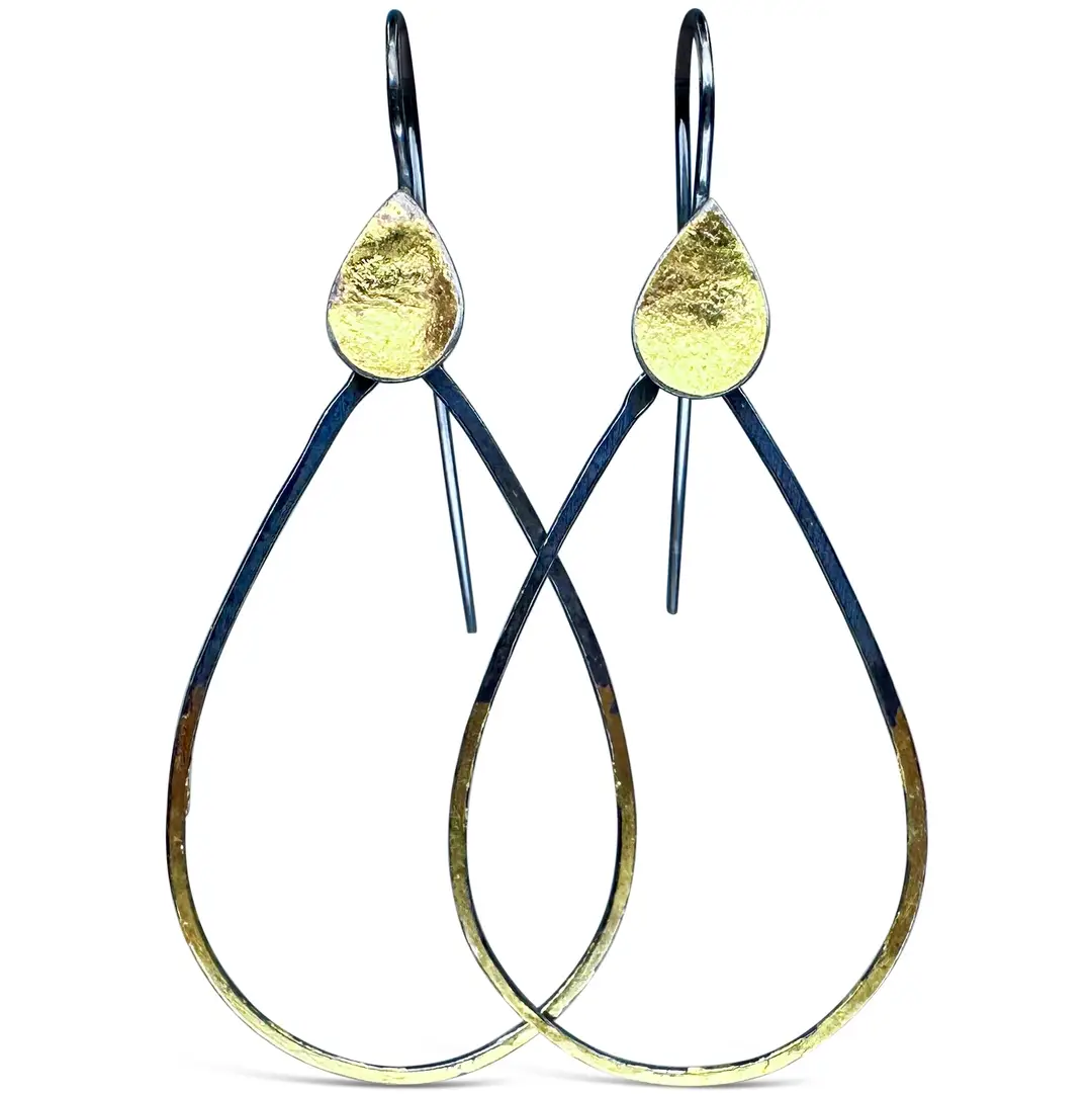 Teardrop Rim Dangle Earrings