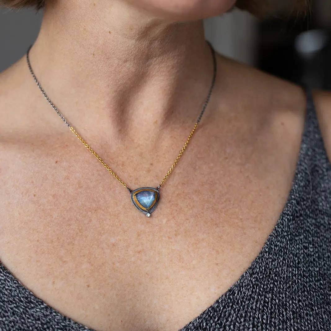 Trifold Split Necklace - Moonstone - Image 2