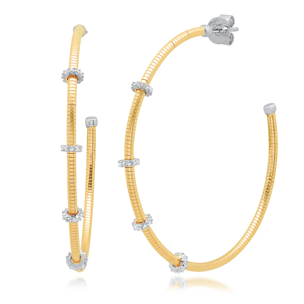 Tuboga Rondelle Hoops- Large Gold