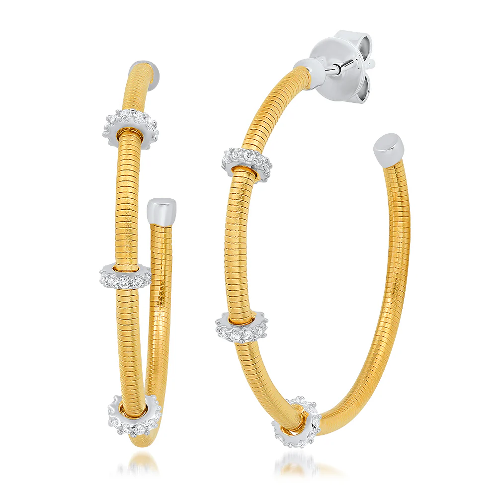 Tuboga Rondelle Hoops- Small Gold
