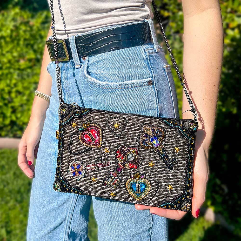 Unlocked Magic Beaded Keys & Hearts Mini Crossbody Handbag - Image 2