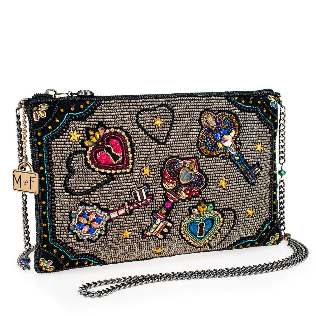 Unlocked Magic Beaded Keys & Hearts Mini Crossbody Handbag - Image 3
