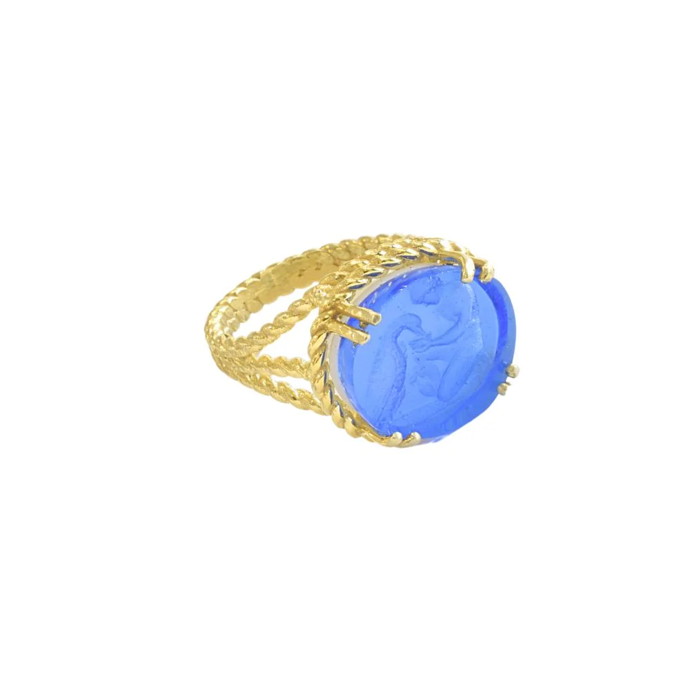 Venetian Glass Tower Ring - Cobalt Blue - Image 2