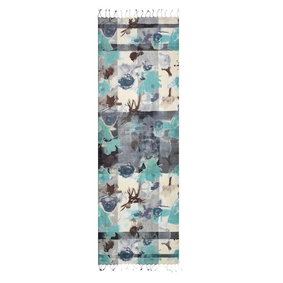 Yelena Handmade Abstract Floral Silk Scarf - Image 4